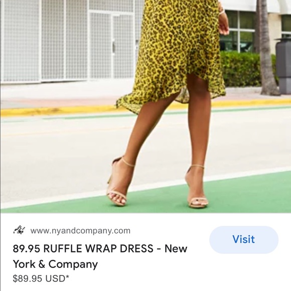 NY&CO | Leopard Print Ruffle Wrap Dress - Picture 3 of 14